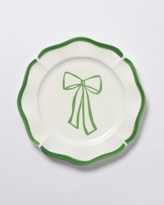 The Season Green Bow Dinner Plate