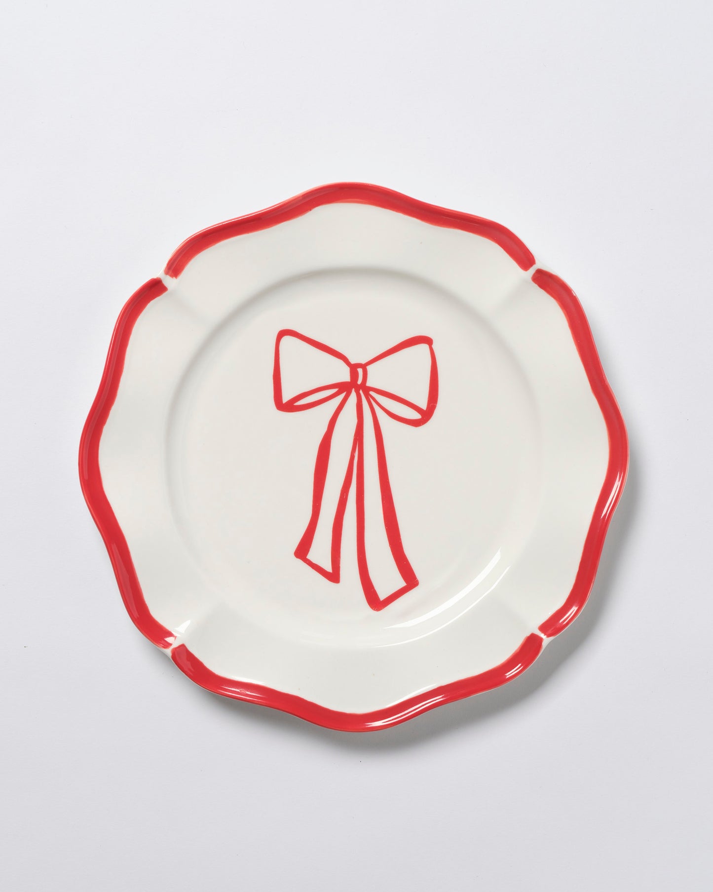 The Season Red Bow Dinner Plate