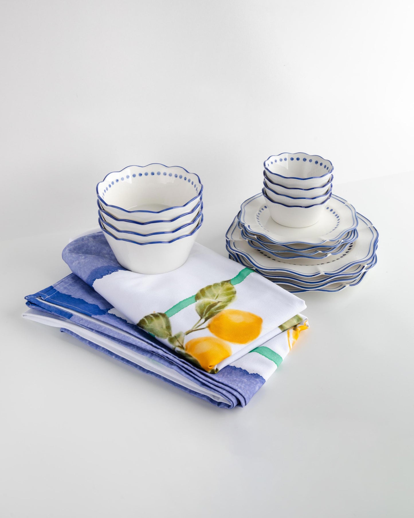 Capri Plates, Bowls & Tablecloth