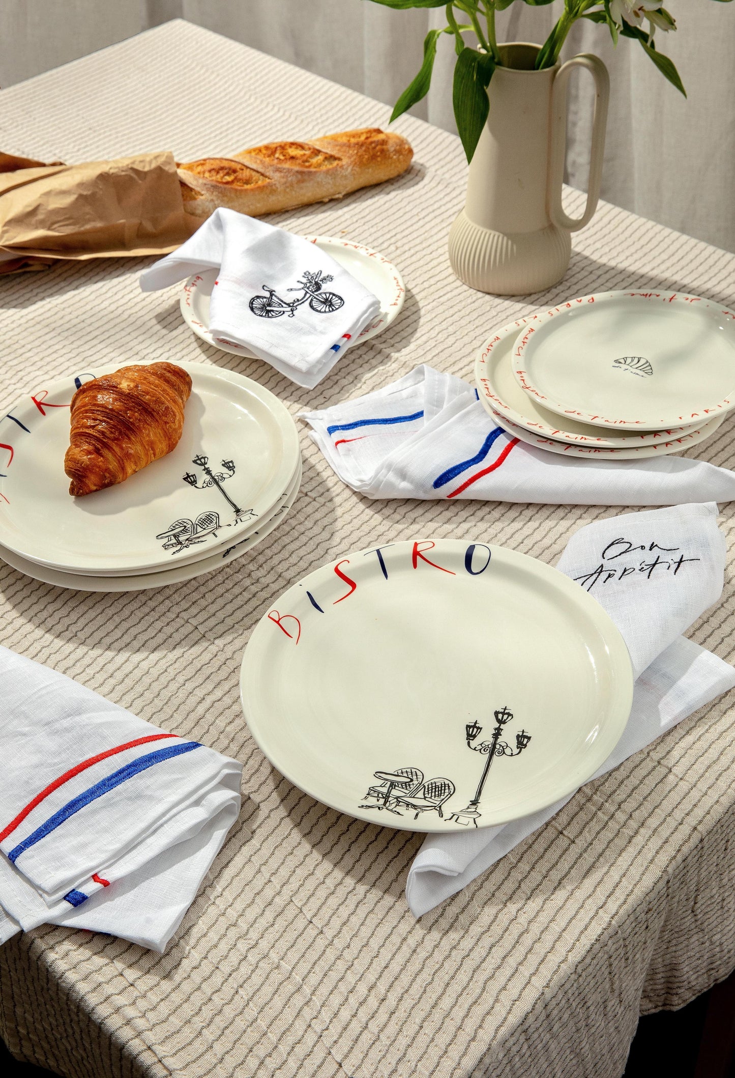 Paris Plates Set & Napkins