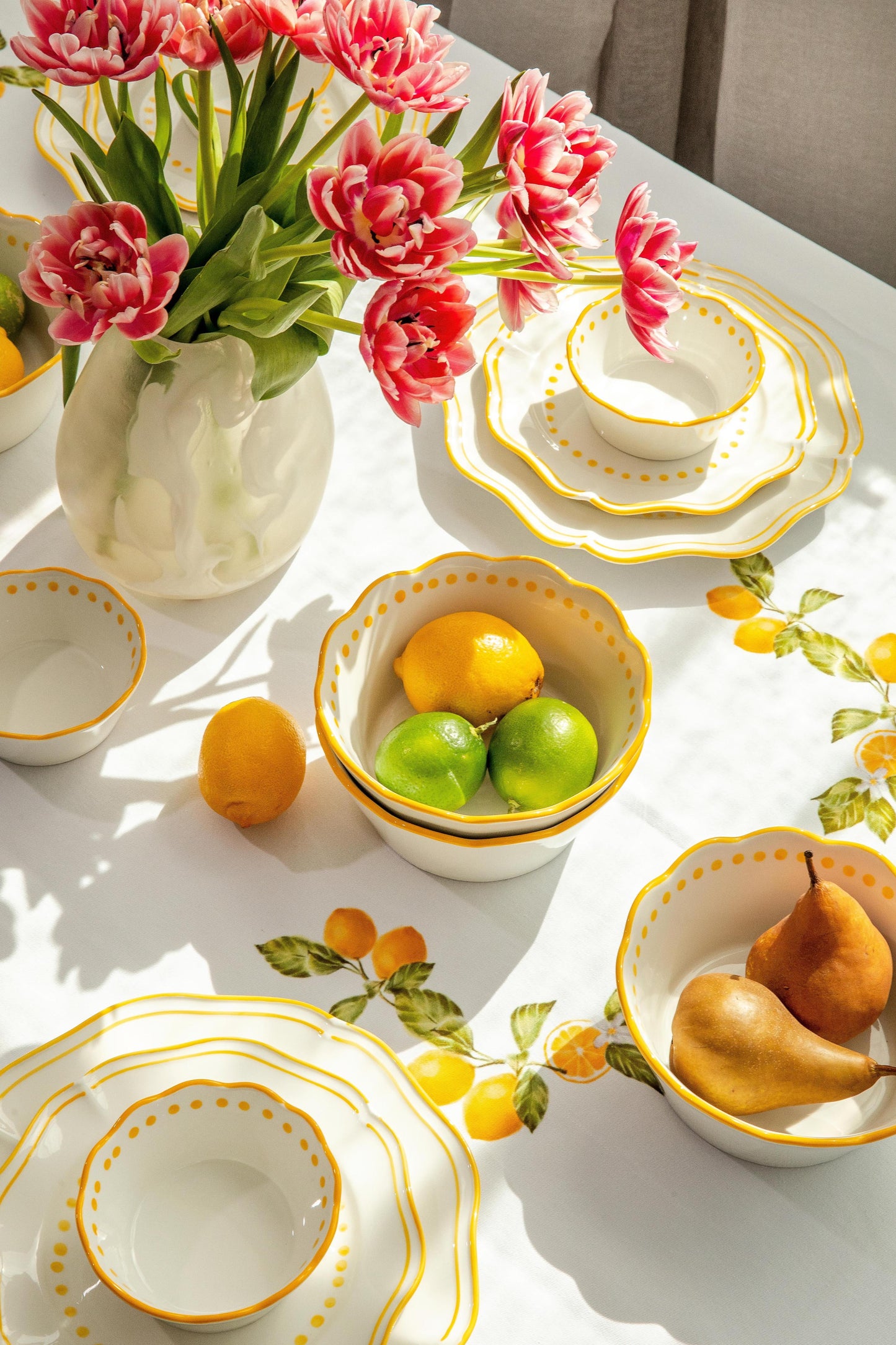 Capri Plates, Bowls & Tablecloth