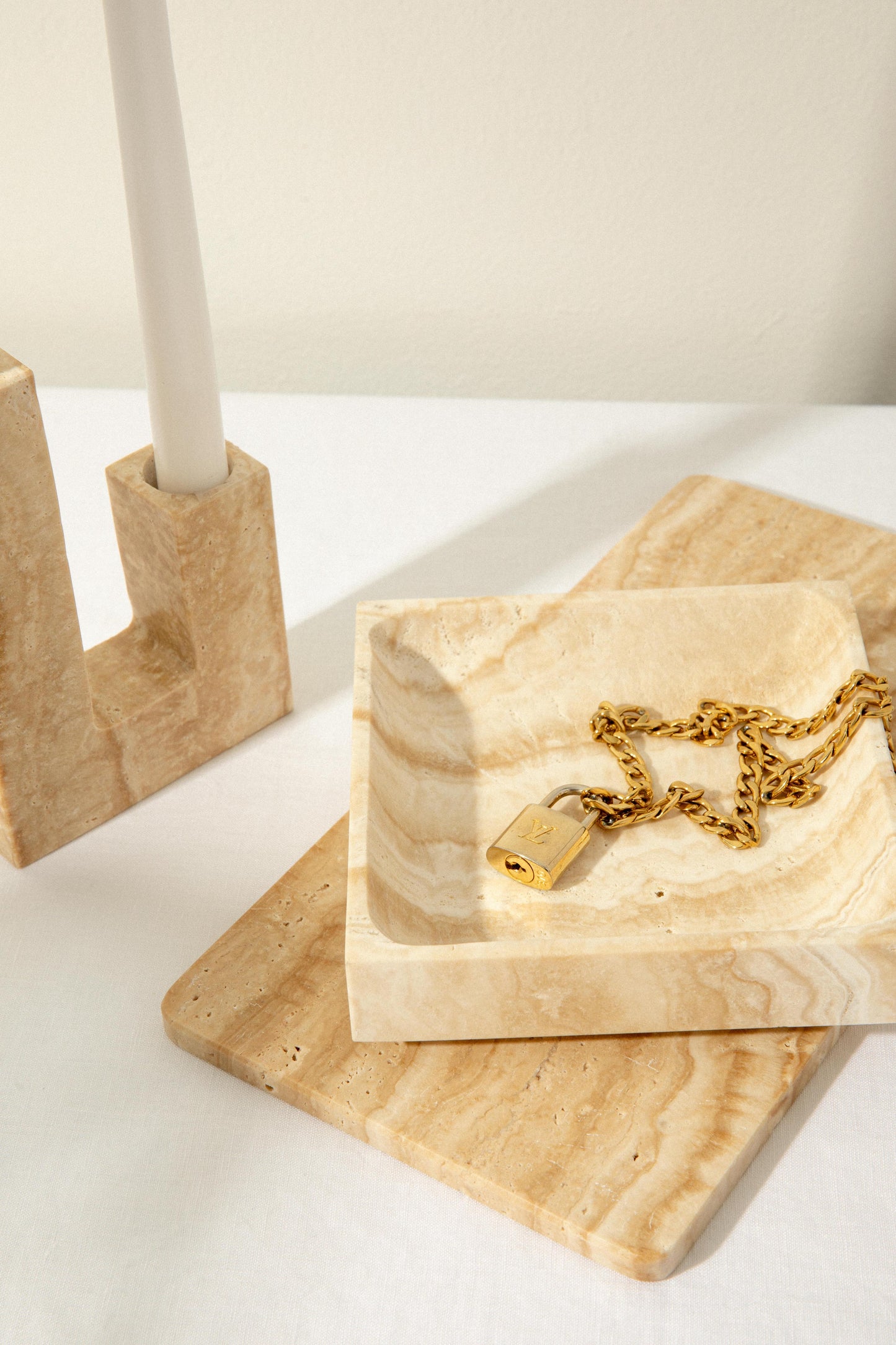 Travertine Catchall Bowl