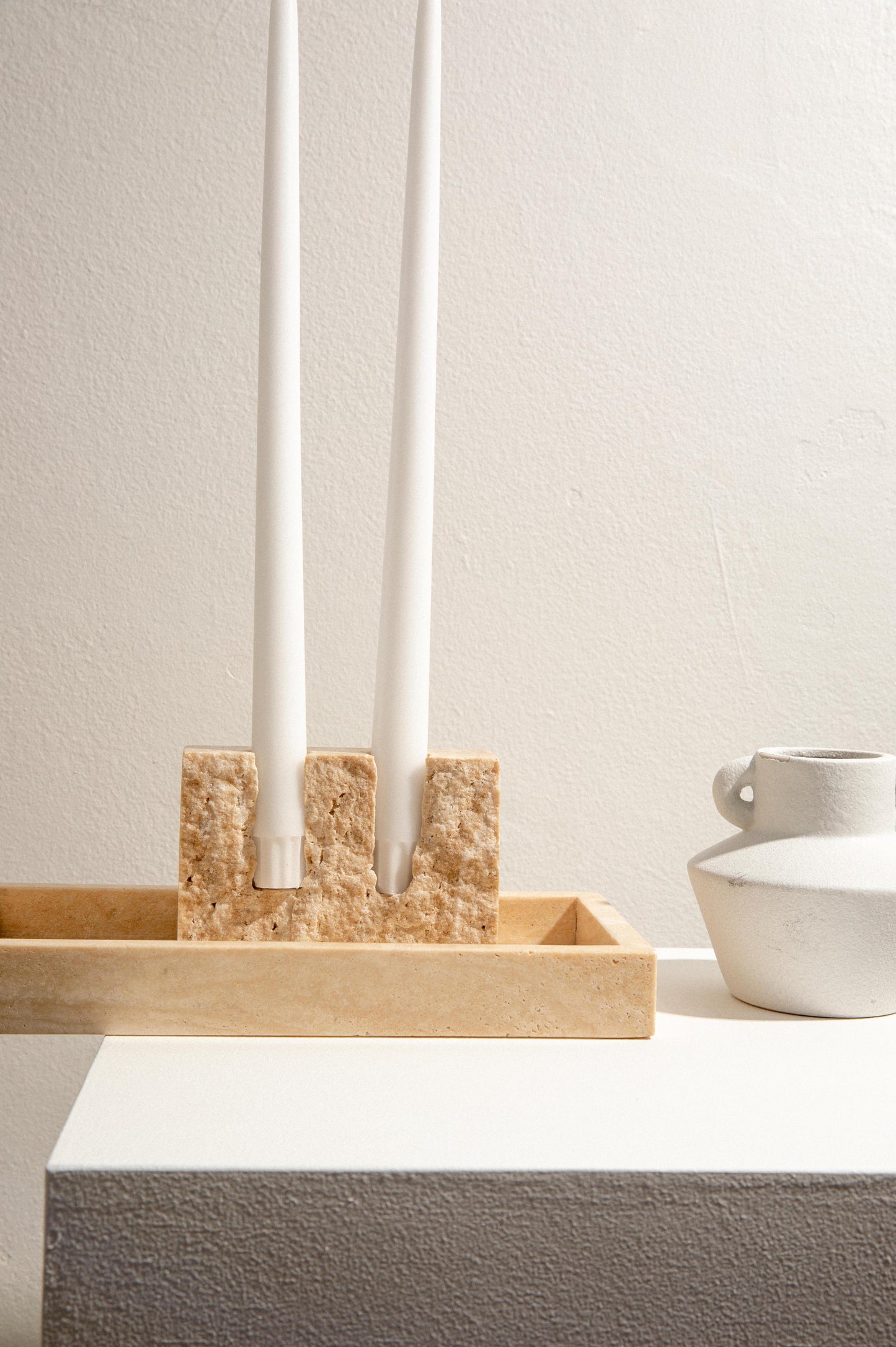 Travertine Lithos Candlestick Holder