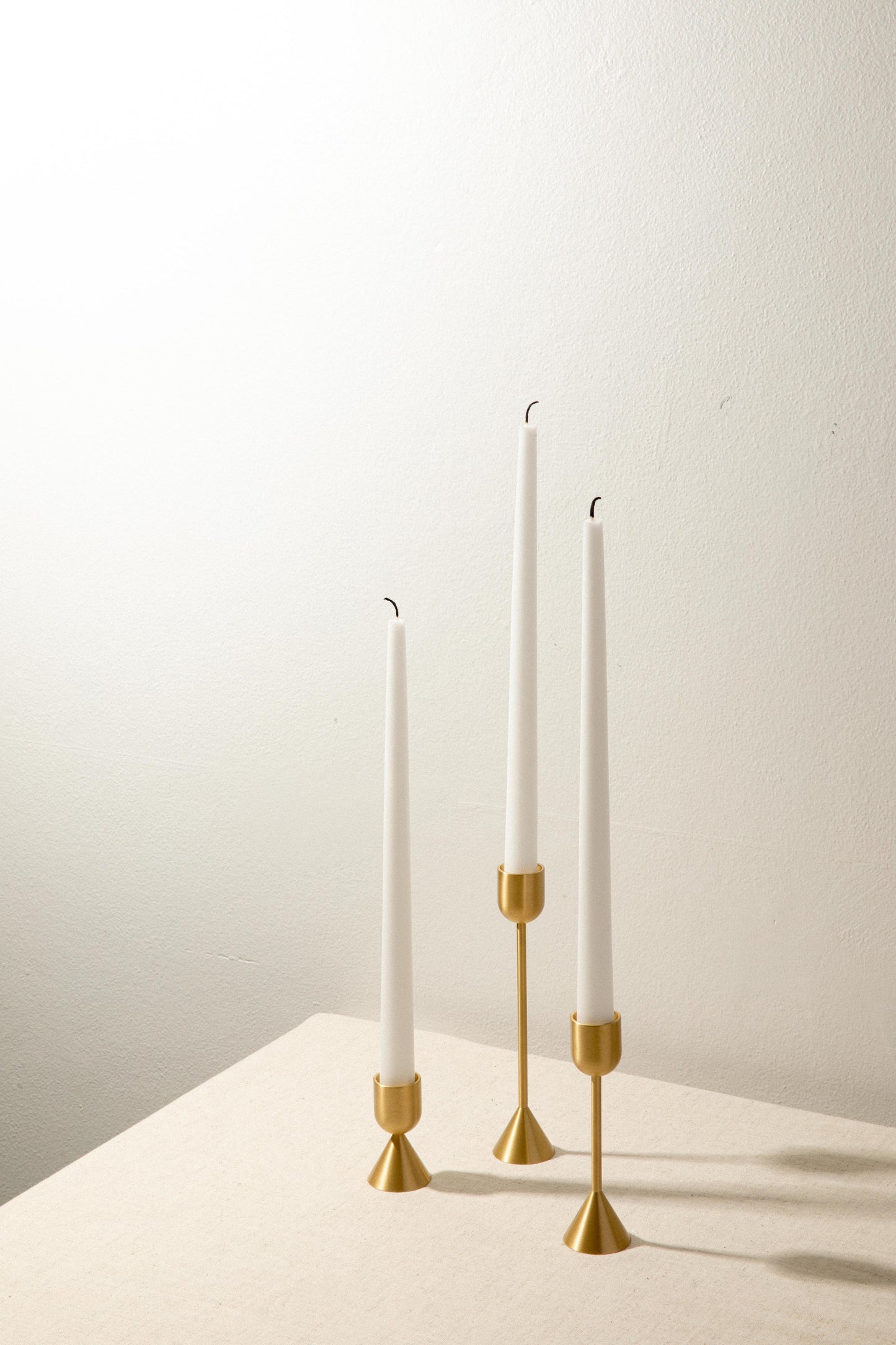 Gold Candlestick Holders Trio