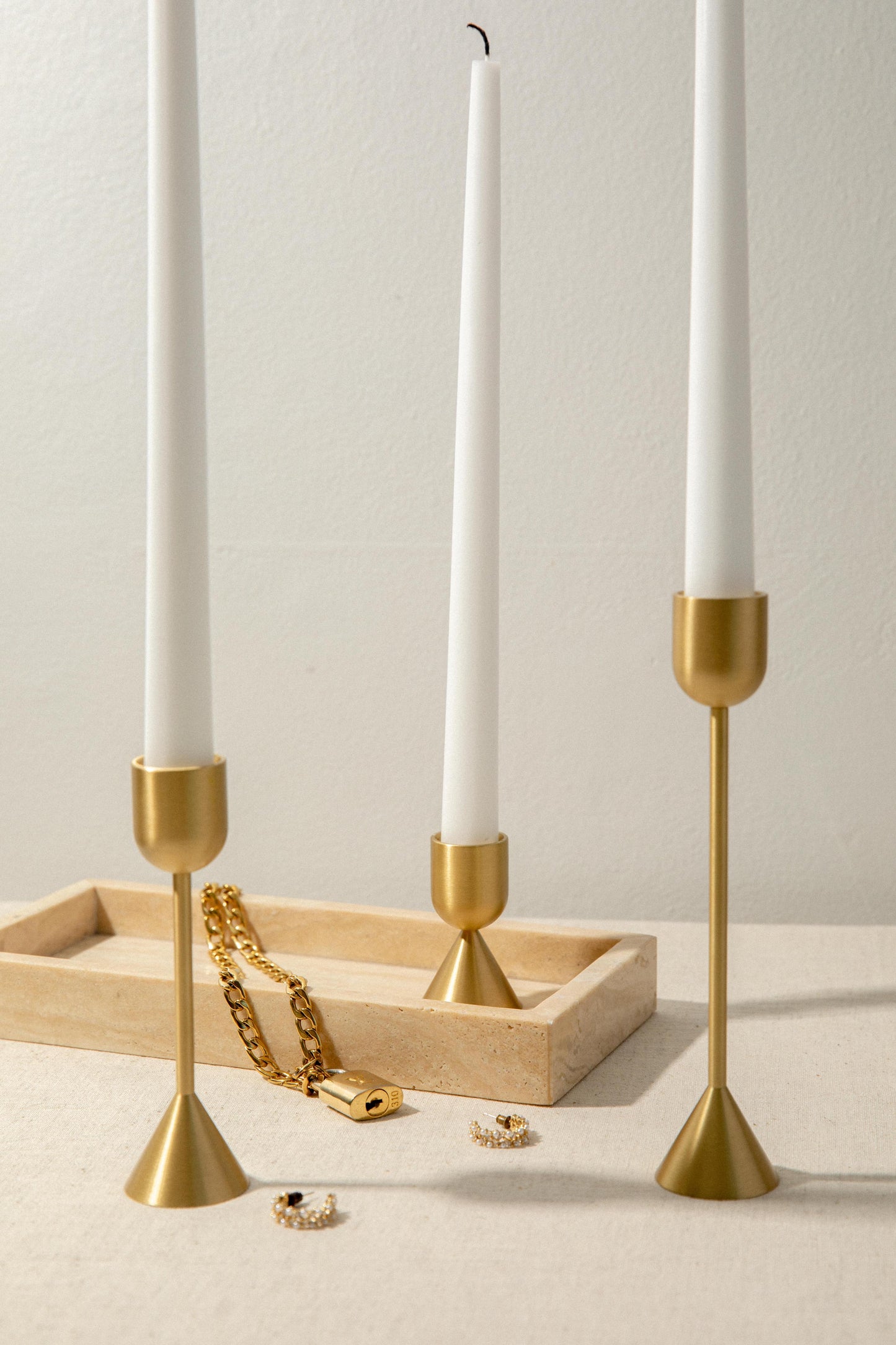 Gold Candlestick Holder (Medium)