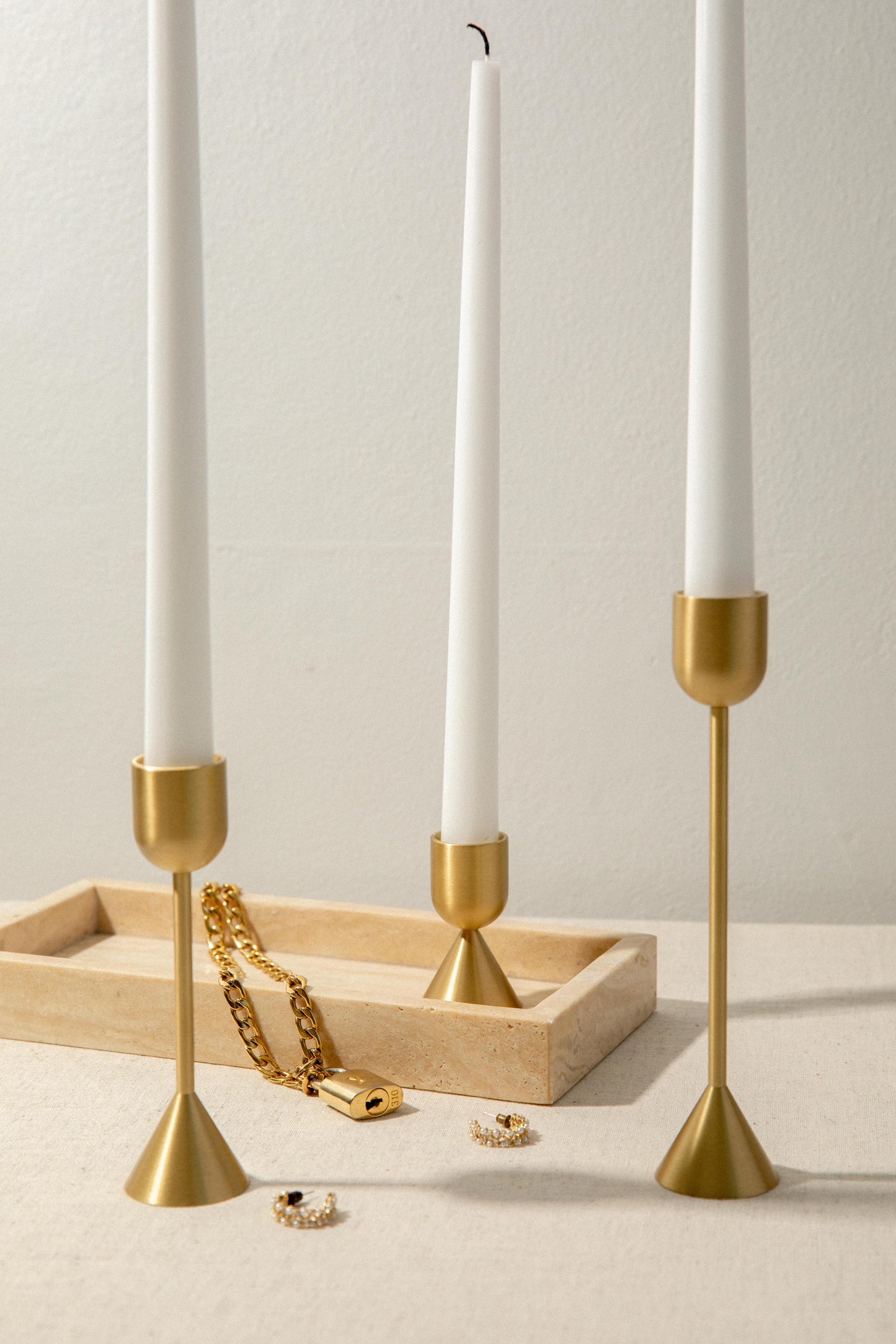 Gold Candlestick Holders (Large)